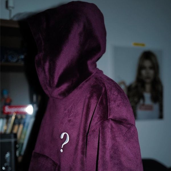 

2021 new ss embroidery question mark hoodie hooded men women harajuku streetwear isecret pullover hoody 1759, Black