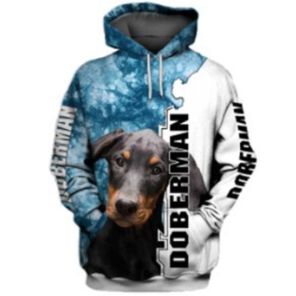 

dog 3d sweater hoodie digital printing coat men's sweater, Black
