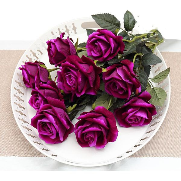 

decorative flowers & wreaths decoration artificial flower decor bouquet 10pcs/set fabric wedding home elegant