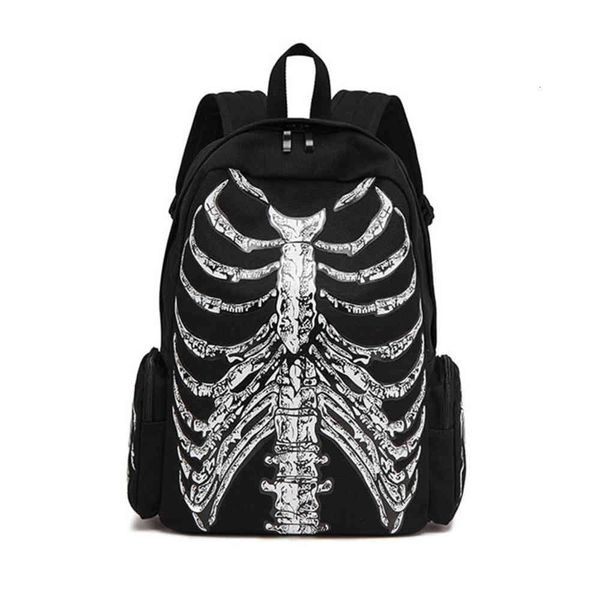 

2020 printed backpack trend canvas bag skull personality women's leisure men's