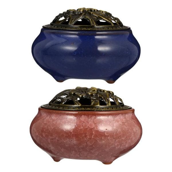 

fragrance lamps 2pcs incense burner holder backflow home ceramic censer ornament