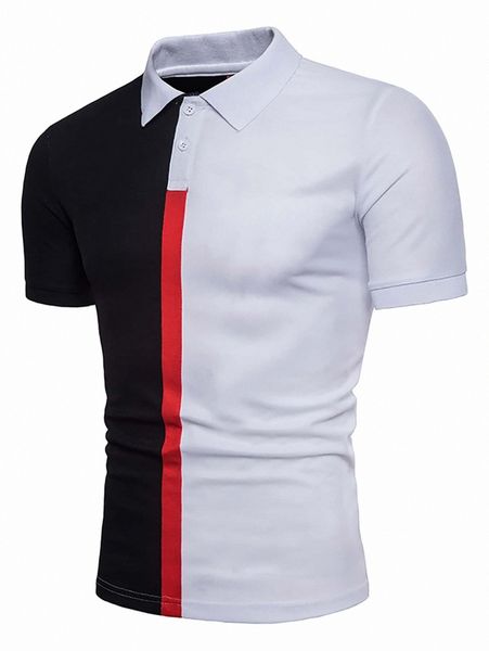 

men color block polo shirt a8wn#, White;black