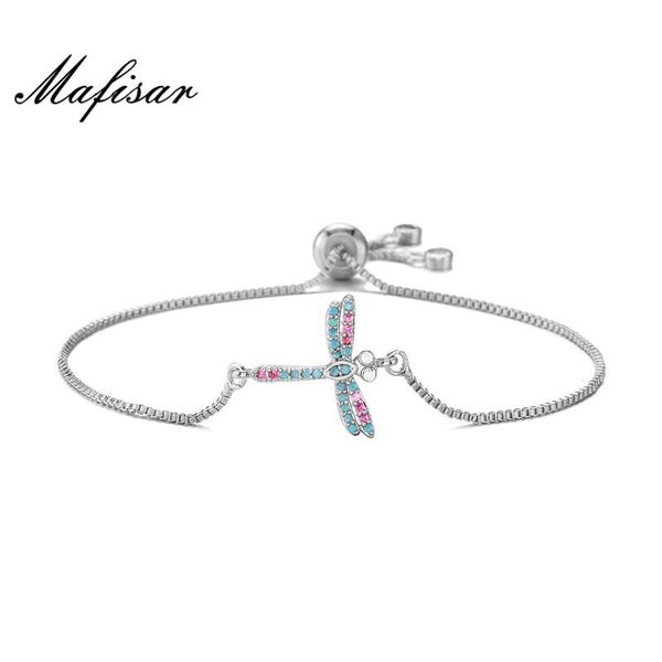

charm bracelets mafisar 2021 fashion cute dragonfly for women girl colourful cubic zirconia animal jewelry friendship gift, Golden;silver