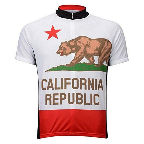 

2021 retro california republic summer cycling short sleeve jersey, Black;red