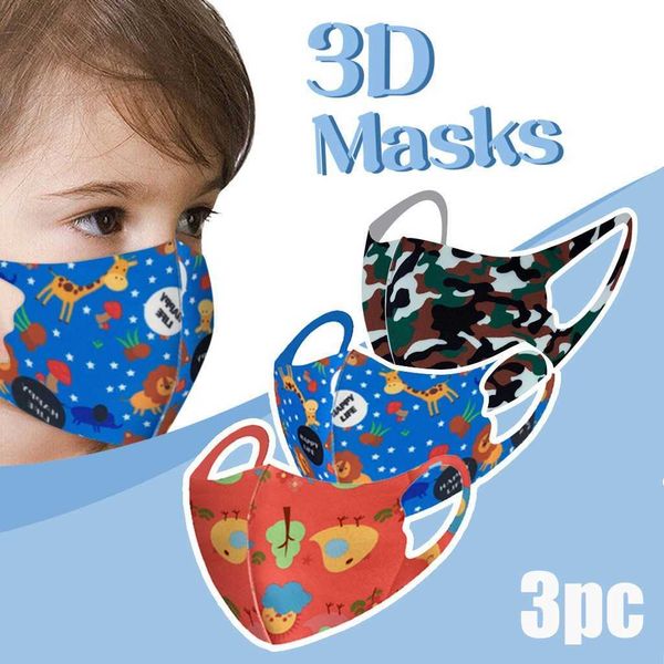 

1pcs children kids boys girls mask printed cartoon realistic mascara washable face mask anime face masks halloween cosplay