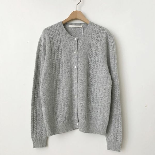 

2021 new spring women cardigans casual knitted female korean style o-neck sweater single breasted solid color knitwear 50v2, White;black