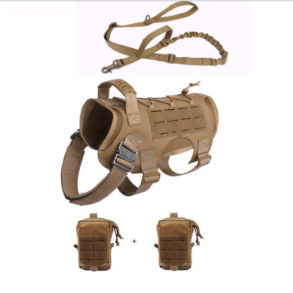 

dog apparel tactical laser vest adjustable military training service clothes pet vests waterproof molle harness