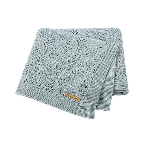 

blankets & swaddling baby knitted born bebes breathable swaddle wrap for stroller 100*80cm toddler infant children's outdoor playing ma