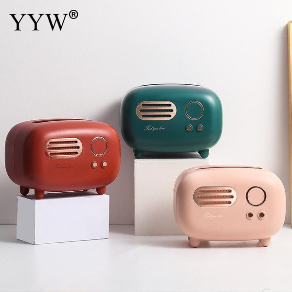 

tissue box abs engineering plastic vintage radio shape for home restaurant paper box coffee table storage accessories