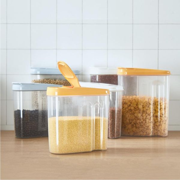 

storage bottles & jars pp food box plastic clear container dispenser kitchen grain cereal tank dry good jar