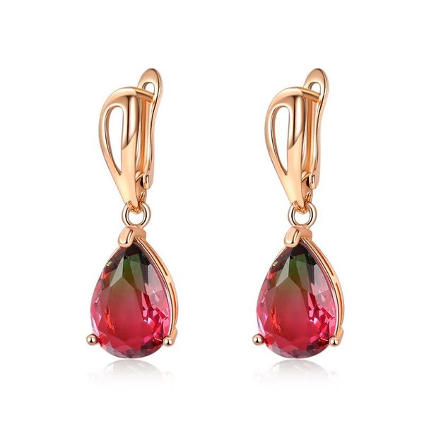 

dangle & chandelier 925 silver tourmaline water drop pendant earring charm jewelry carved amulet gifts for her women