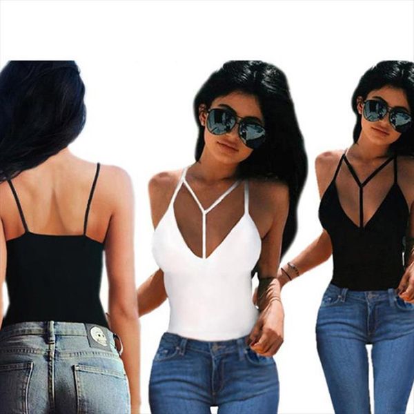 

summer casual camisoles womens cami sleeveless t shirt spaghetti strap cropped vest basic camis fashion, White