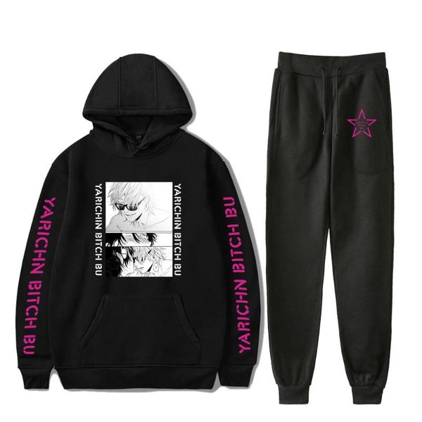 

women's hoodies & sweatshirts yarichin bitch club harajuku sweatshirt suits hoodies+jogger pants highstreet fashion sets for men and wo, Black