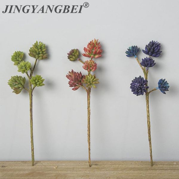 

decorative flowers & wreaths lotus echeveria elegance artificial succulent plant plastic flower background micro landscape decoration simula