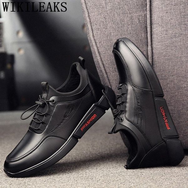 

elevator shoes for men genuine leather shoes men mens casual increase within chaussure homme erkek ayakkabi j6wp#, Black