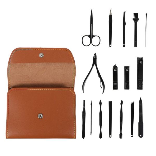 

nail art kits 16pcs pedicure kit cutter set clippers manicure tool with leather case