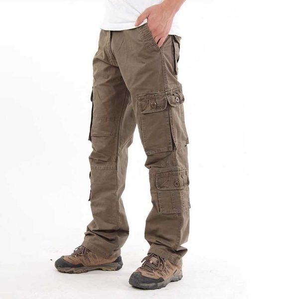 

2021 new in military fashion the army cargo of casual men tactical cotton loose baggy pants pocket man clothes 8rkl, Black