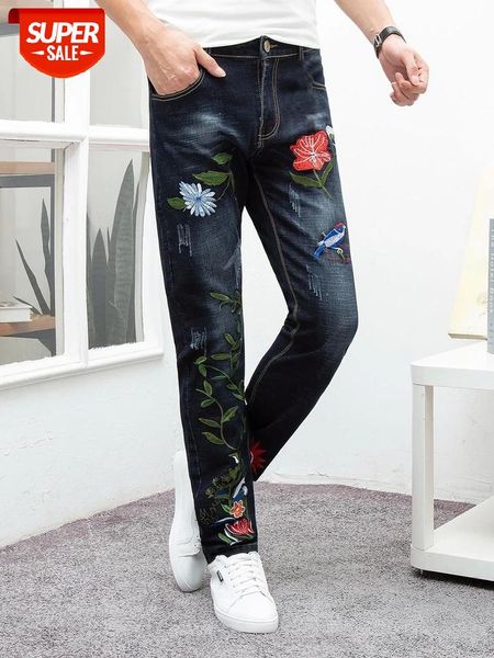 

brand 2019 new men's slim elastic jeans fashion business classic style skinny jeans denim pants trousers male #kl75, Blue