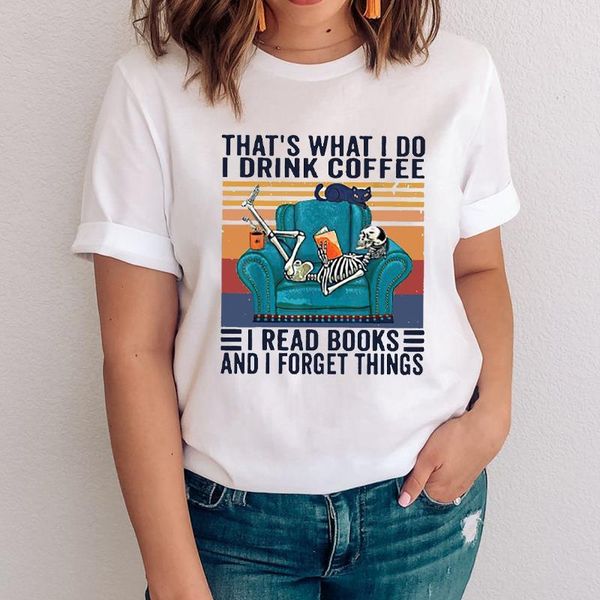 

women graphic printing cartoon fashion funny coffee cat funny casual clothes clothing tees print female tshirt t-shirt, White