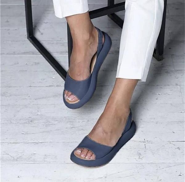 

sandals women rome fish mouth casual gladiator summer hollow flat heels open toes drop beach shoes, Black