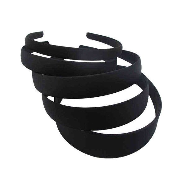4 Stück schwarze einfache breite Haarbänder 1,5 2 2,5 3 4 cm DIY Schmuck Scrunchie Material Stoff Stirnband halbfertige Haar-Accessoires Y220301