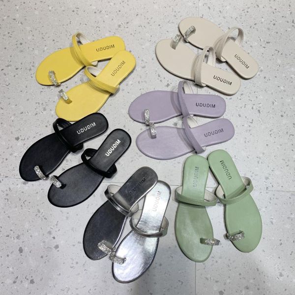 

wear rhinestone toe ladies slippers tide fairy style sandals slippers female, Black