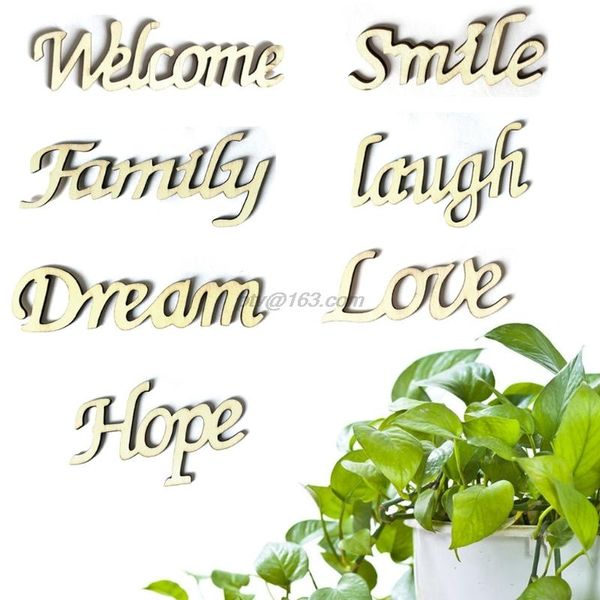 

family letters wooden hanging sign wall decal sticker room home decor ornament