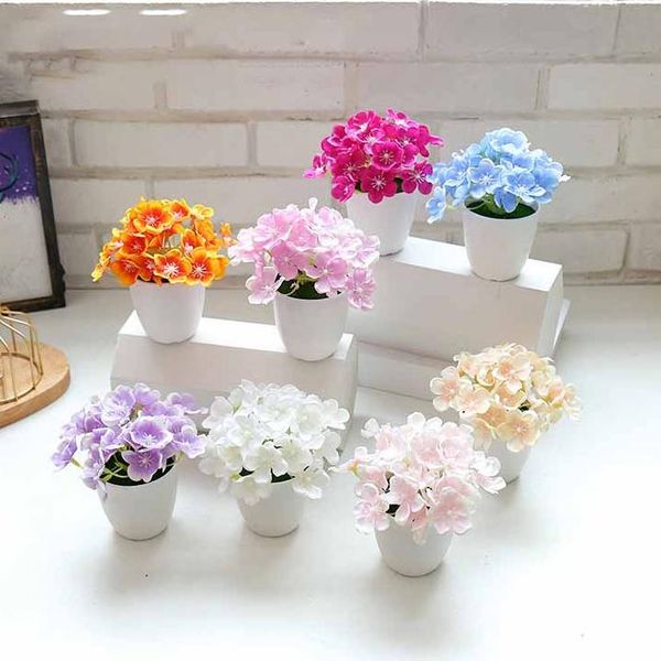 

decorative flowers & wreaths artificial flower small hydrangea bonsai, 13cm, furniture decoration living room flower, plant potted silk