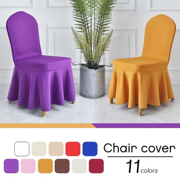 

elastic universal ruffled chair cover wedding l banquet dining room decoration ruched skirted chair covers
