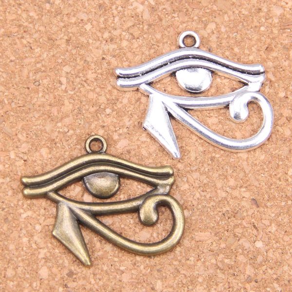 35 pz Argento Antico Placcato Bronzo Placcato antico egitto occhio di Horus Pendenti E Ciondoli Collana FAI DA TE Braccialetto Braccialetto Risultati 33*27mm