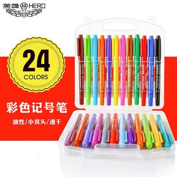 

painting pens hero 887 24 set oily student's color marker, Black;red