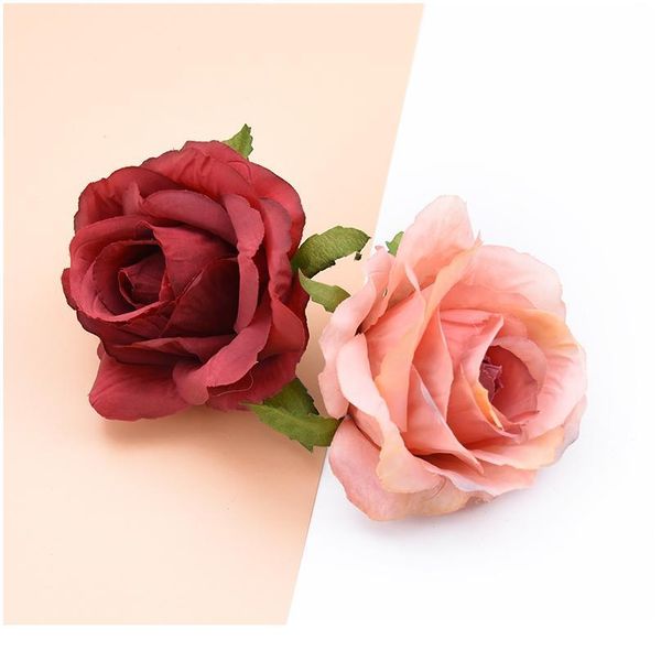 

10 pieces christmas decoration for home wedding decorative flowers wreaths silk roses flower wall a cap artificial jllhnt