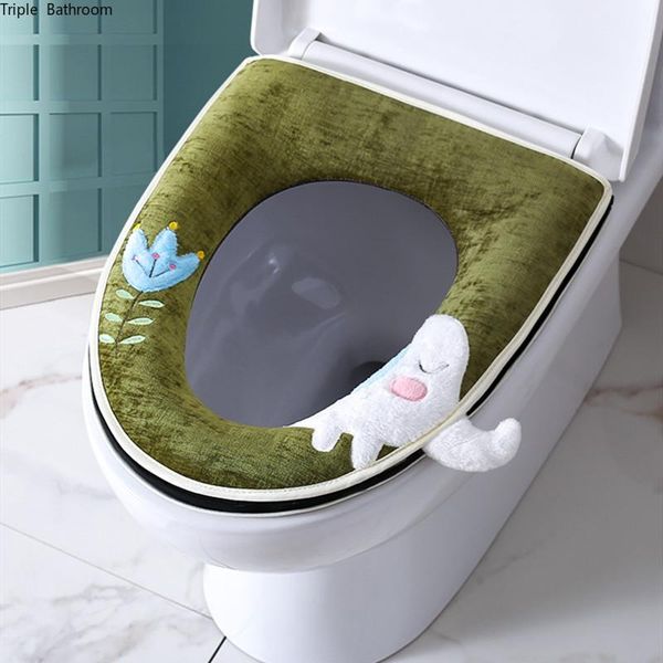 

toilet seat covers increase soft cover winter warm washable cushion bathroom closestool waterproof protector