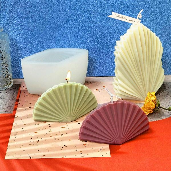 

craft tools diy silicone candle mold leaf scented making resin molds geometric large scallop soap plaster wax home decor