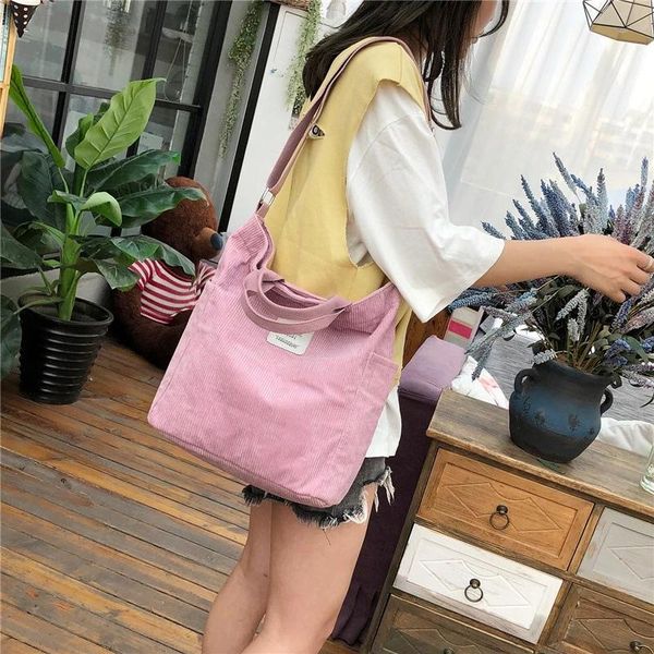 

evening bags women corduroy bag large shoulder stripe cloth handbag tote female crossbody messenger ladies canvas zipper purses
