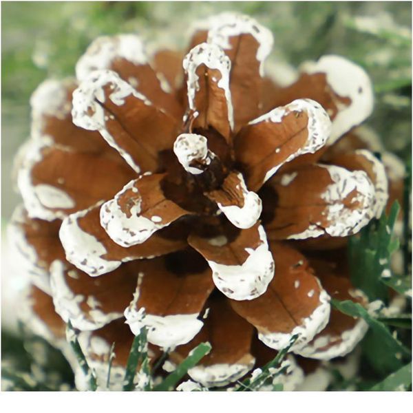 

christmas thanksgiving flocking pine cones ginkgo decorative wreath holiday home window wreath door hanging christmas than jllwzd