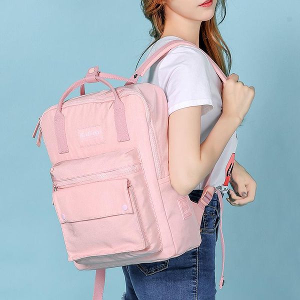 

backpack senbos casual fashion lightweight oxford cloth waterproof middle school student bag ladies college wind pink