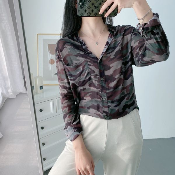 

2021 new light and soft personality button up shirt clothes women fashion vz16, White