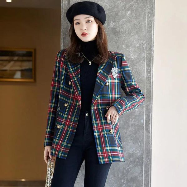 

women's suits & blazers college style small suit jacket female spring and autumn 2021 korean fashion british high-end casual, White;black