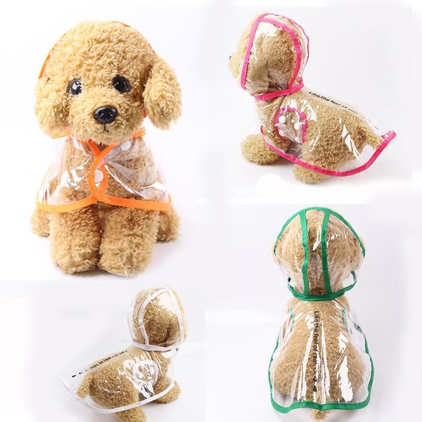 

dog apparel pet raincoat clothes transparent light waterproof small with hood (f)
