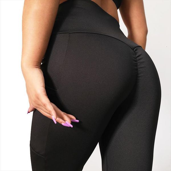 

Push Up Winter Workout With Women Legging Pocket Slim Polyester V Waist Jeggings Pencil Pants, Black