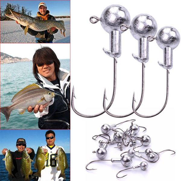 

high 20pcs fishing hook lead head jig saltwater baits for soft worm lure dog88