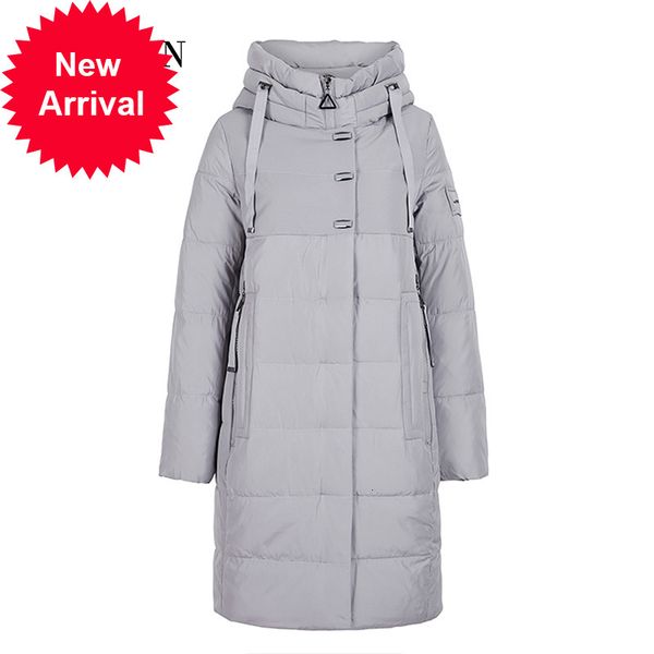 

gasman long grey zipper winter women warm thick parka down jacket female hooded womens clothing patchwork coat 17616, Black