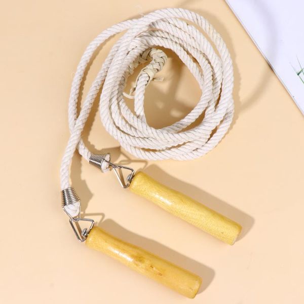 

jump ropes p.e.test rope durable jumping exercise equipment wooden handle skipping for school (3 meters)