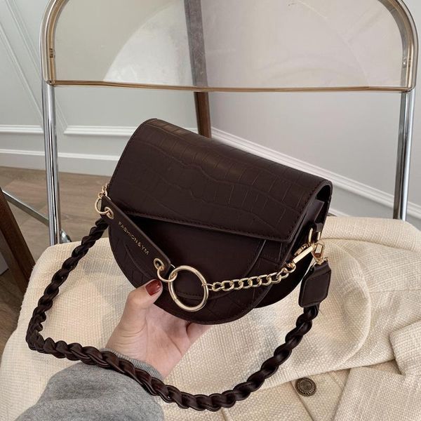 

crocodile pattern niche design bag women's 2021 new versatile single shoulder messenger bag purse hand bags