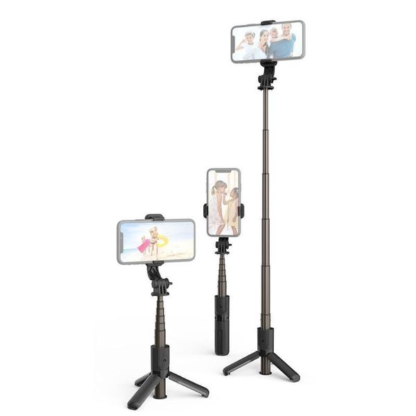 

selfie monopods aluminum alloy wireless bluetooth-compatible stick expandable mini tripod foldable handheld monopod with led fill light