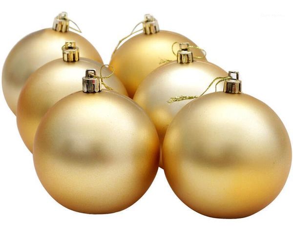 

party decoration 6pcs christmas ball solid color decorative shiny plastic ornament 10cm for decor tree 20211