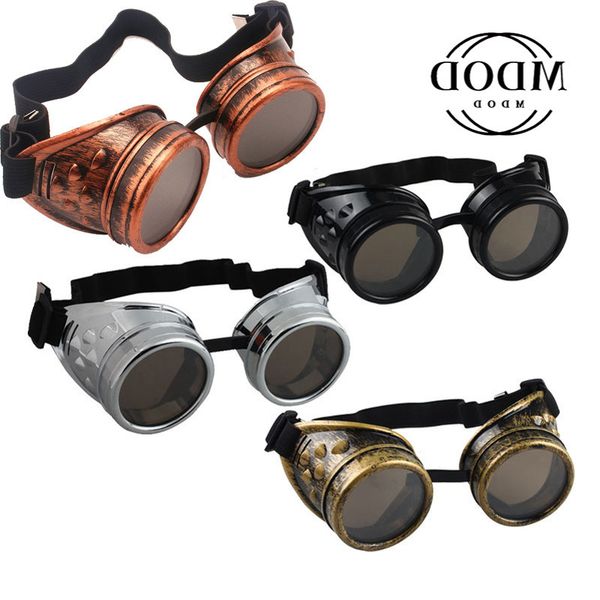 

2021 new fashion Arrival sunglasses Vintage style Steampunk Welding Goggles Punk glasses Cosplay brand Designer Five Colors Objective Glasse, Silver