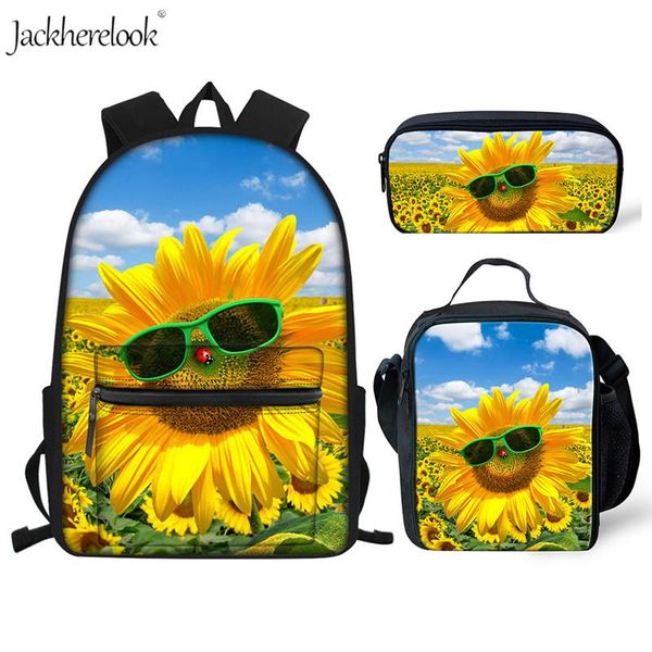 

school bags jackherelook children bag 3pcs set girls schoolbag primary sunflower printed backpack kids mochila