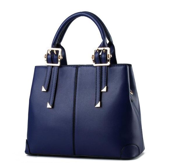 

hbp fashion women handbags pu leather totes shoulder bag lady simple style designer s purses blue color